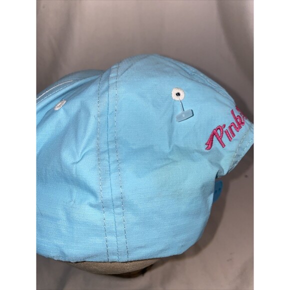 Rare Vintage retro Pink Dolphin neon Blue Splash beach boat Snap Back Hat Cap - Picture 6 of 8